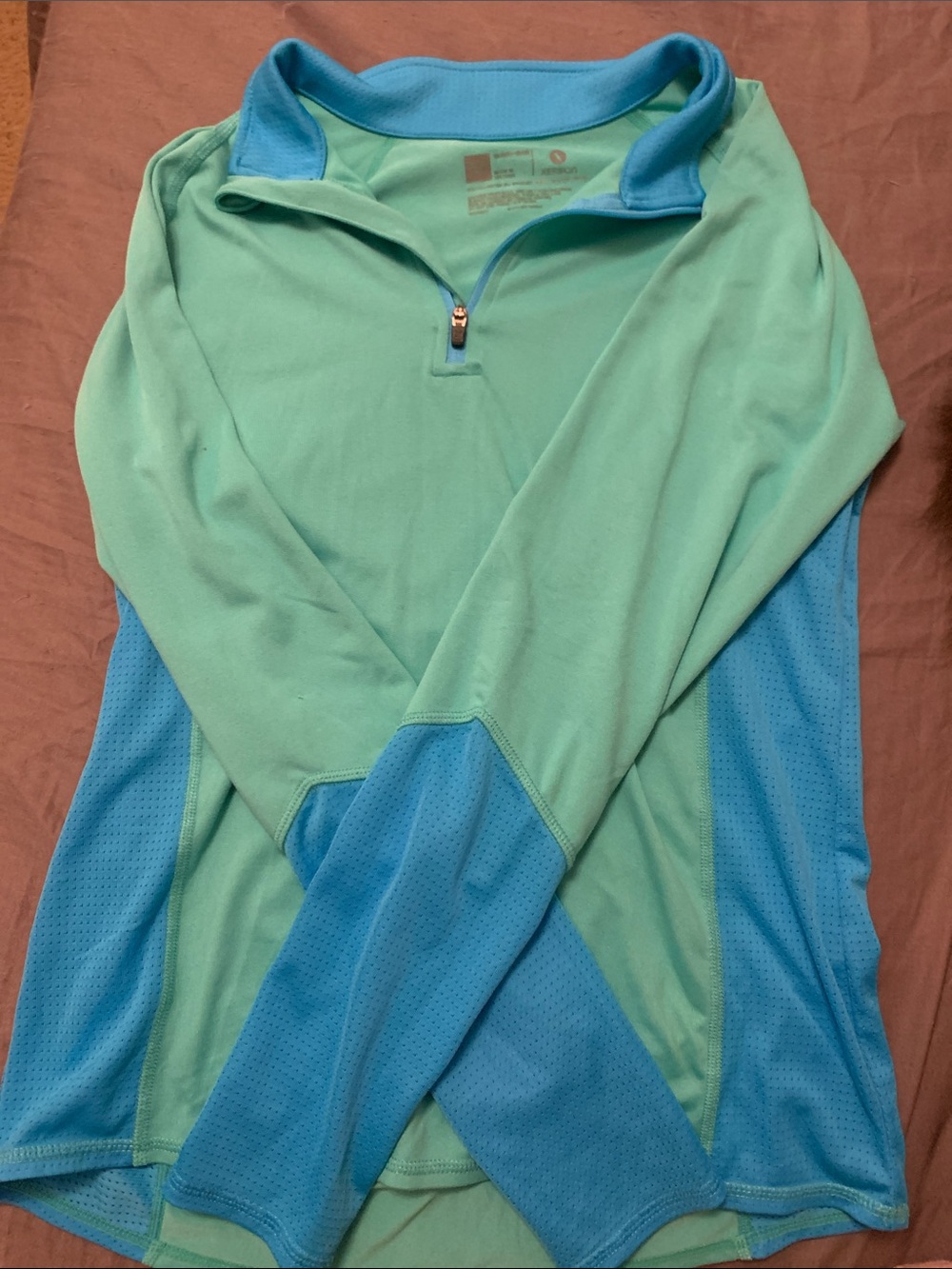 Aqua & Teal Lightweight Quarter-Zip Pullover